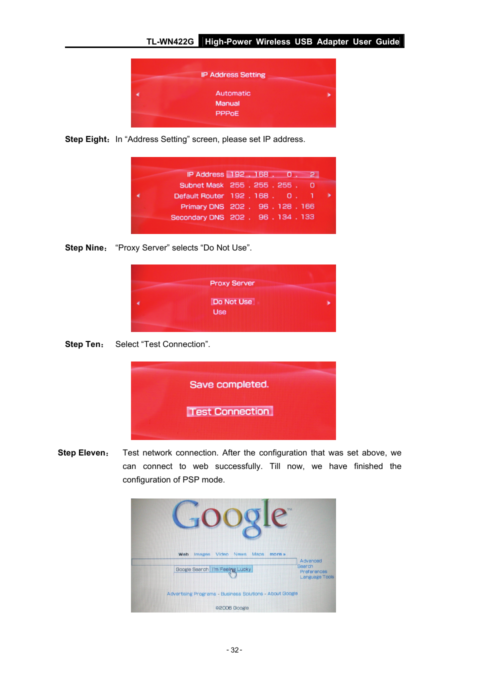 TP-Link High-Power Wireless USB Adapter TL-WN422G User Manual | Page 37 / 43