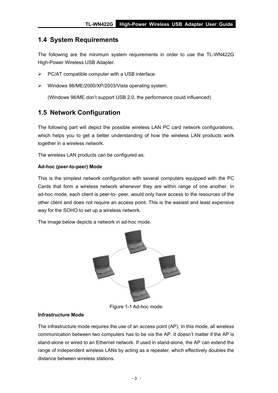 4 system requirements, 5 network configuration, System requirements | Network configuration | TP-Link High-Power Wireless USB Adapter TL-WN422G User Manual | Page 8 / 43