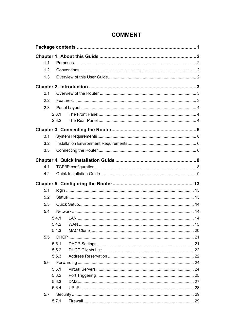 Comment | TP-Link TL-R860 User Manual | Page 4 / 65