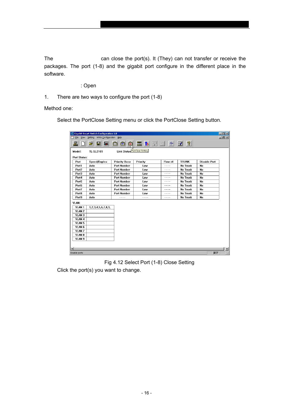 4 portclose setting | TP-Link TL-SL2109 User Manual | Page 19 / 30