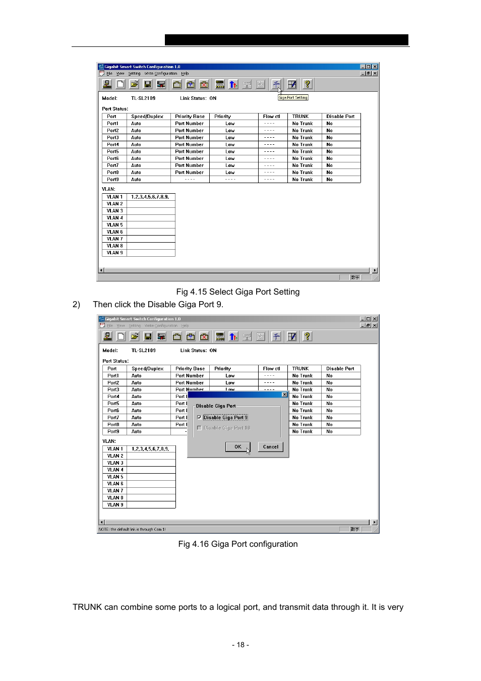 5 trunk setting | TP-Link TL-SL2109 User Manual | Page 21 / 30