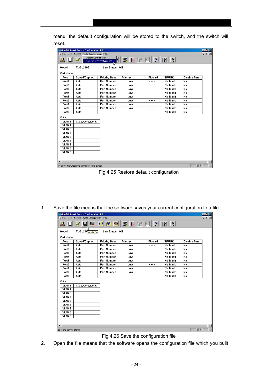 9 save and open the configuration | TP-Link TL-SL2109 User Manual | Page 27 / 30