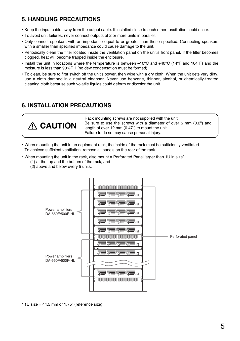 Caution, Handling precautions, Installation precautions | TP-Link DA-500F-HL CU User Manual | Page 5 / 20