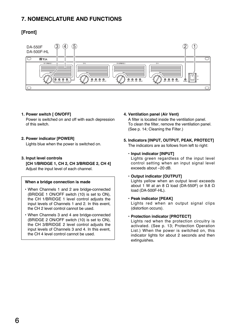 Nomenclature and functions | TP-Link DA-500F-HL CU User Manual | Page 6 / 20