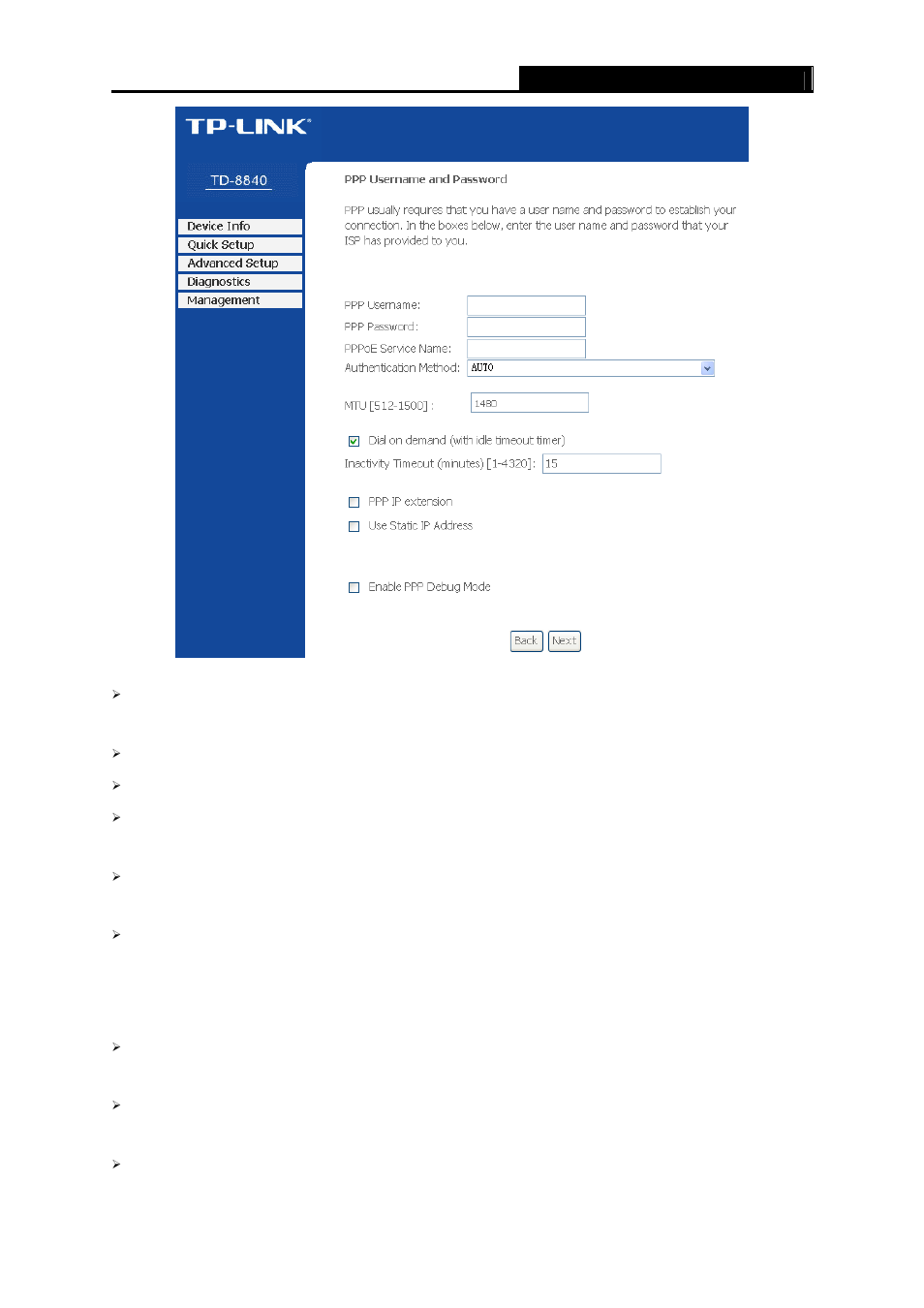Er ethernet (pppoe), you will see the figure 4-9 | TP-Link TD-8840 User Manual | Page 32 / 63