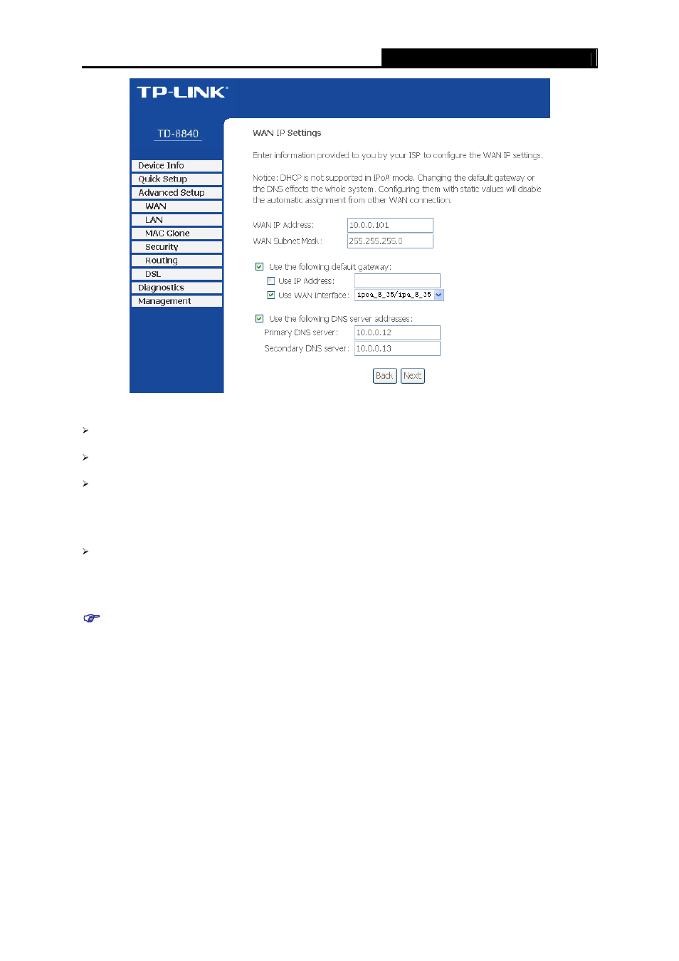 A), you will see the figure 4-15. enter | TP-Link TD-8840 User Manual | Page 36 / 63
