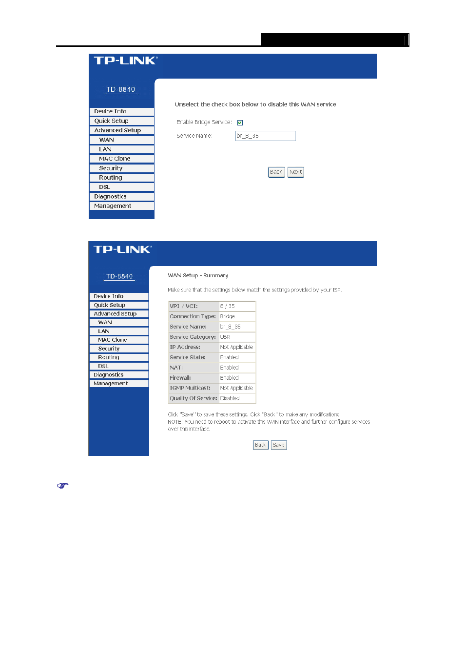 TP-Link TD-8840 User Manual | Page 38 / 63