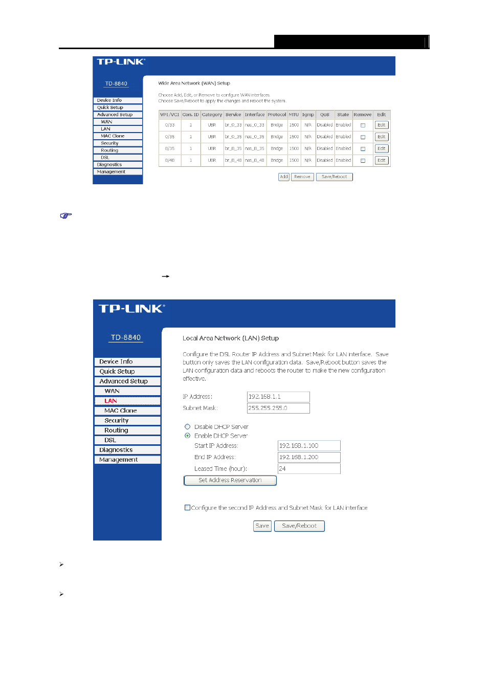 2 lan | TP-Link TD-8840 User Manual | Page 39 / 63