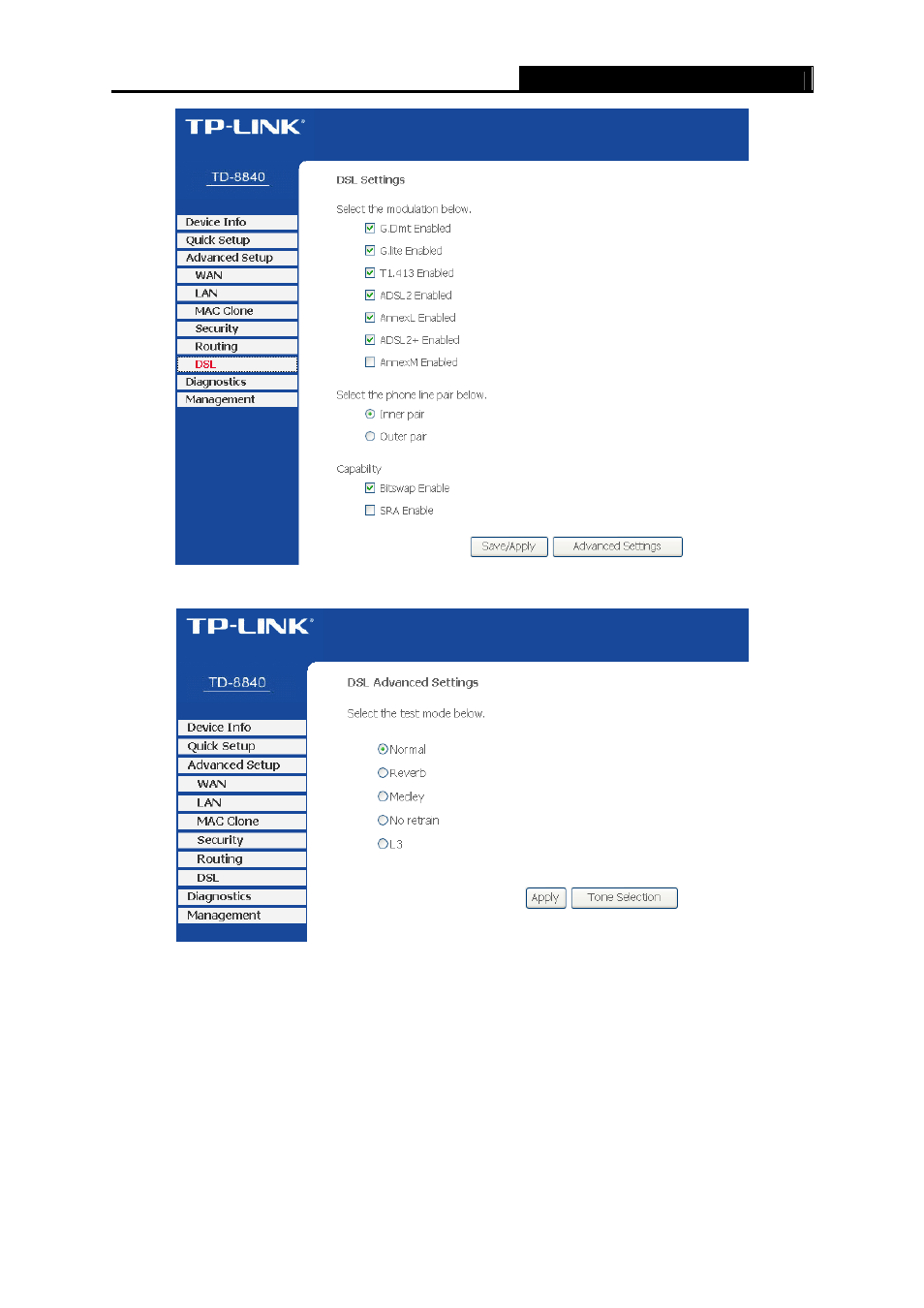 Figure 4-35. if y, Age as shown in figure 4-36 | TP-Link TD-8840 User Manual | Page 49 / 63