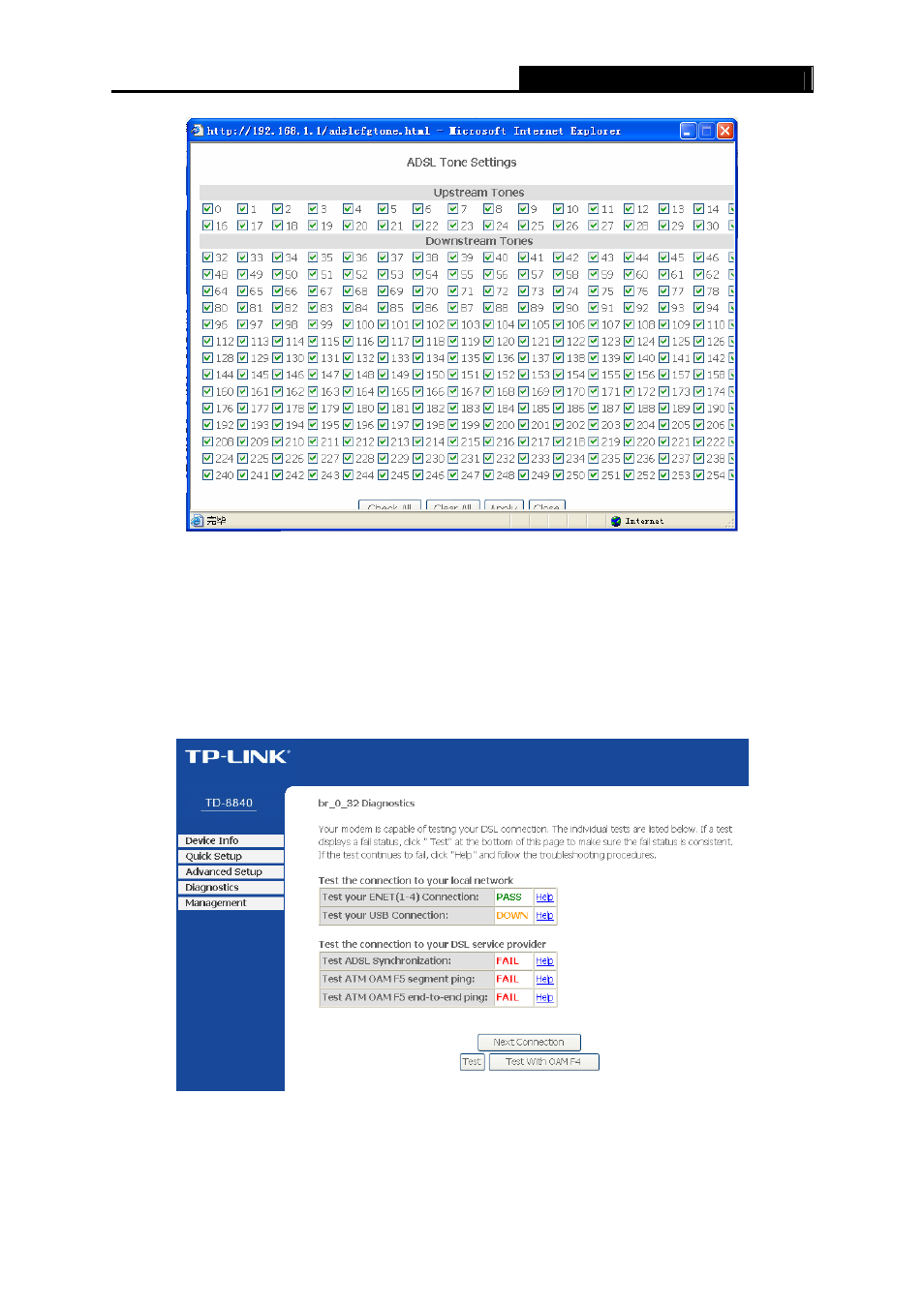 4 diagnostics, Diagnostics | TP-Link TD-8840 User Manual | Page 50 / 63