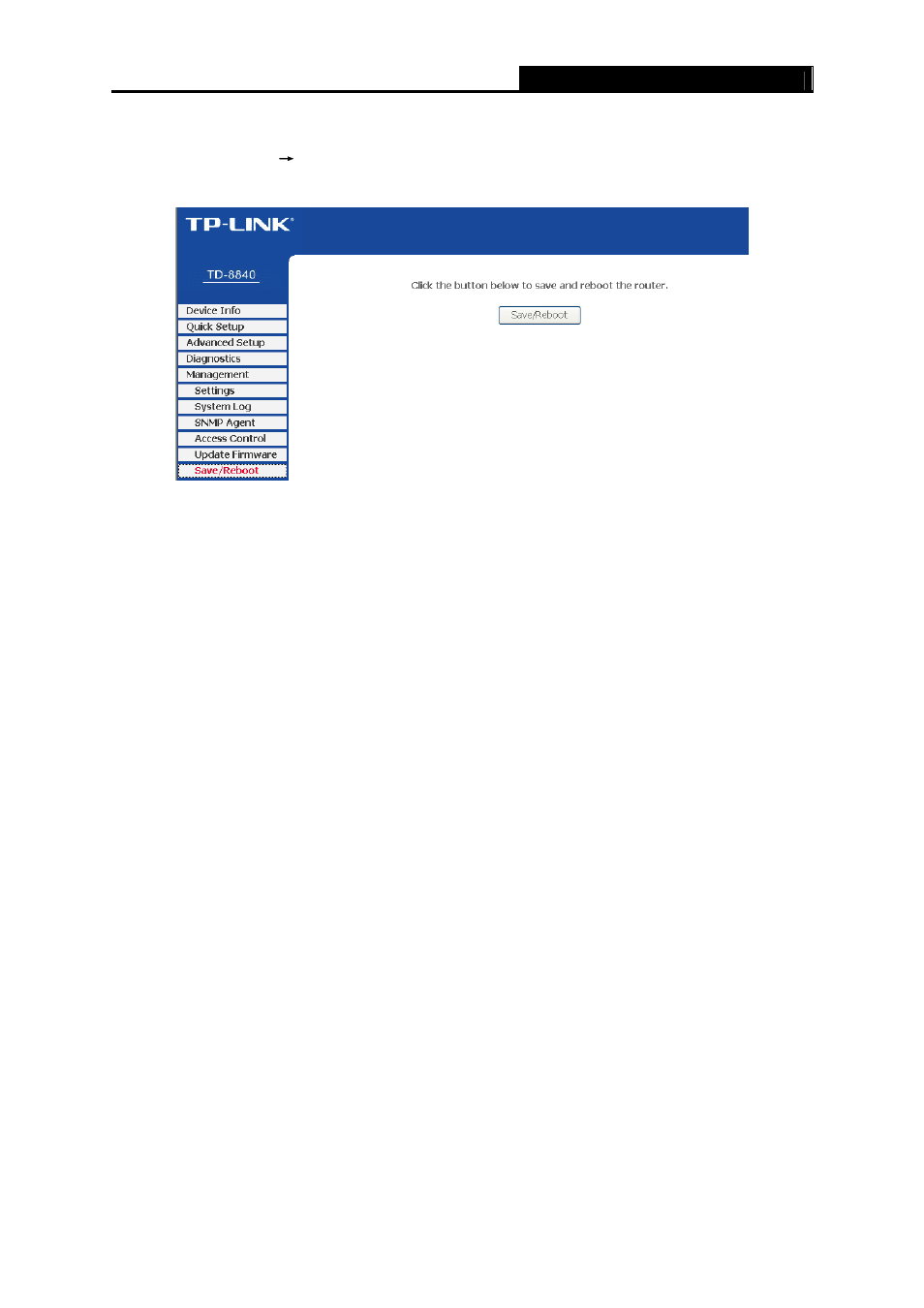 6 save/reboot, Save/reboot | TP-Link TD-8840 User Manual | Page 58 / 63