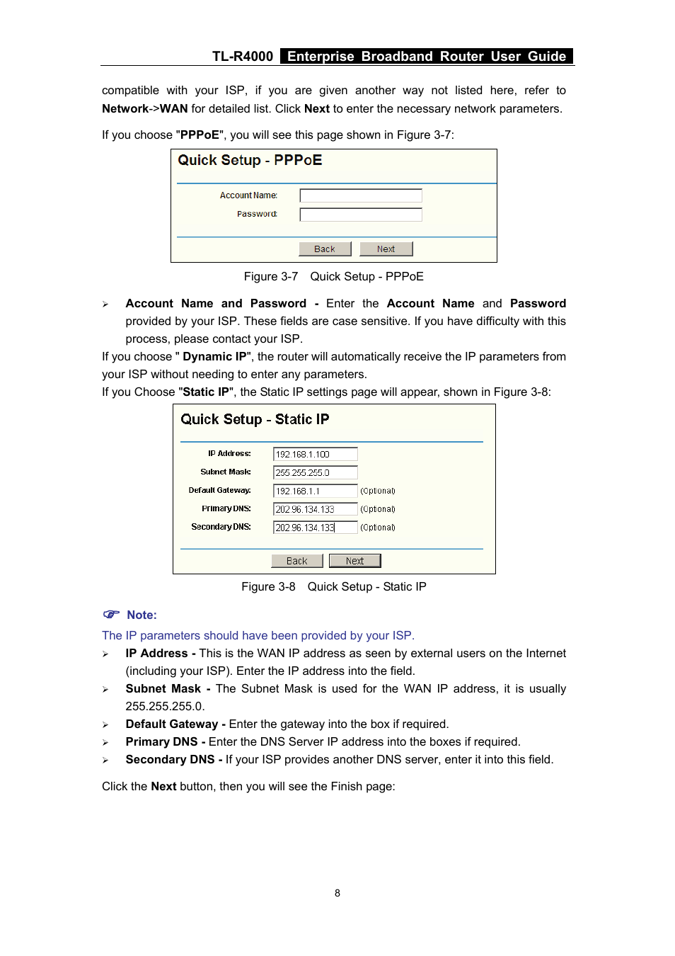 Tl-r4000 enterprise broadband router user guide | TP-Link TL-R4000 User Manual | Page 14 / 65
