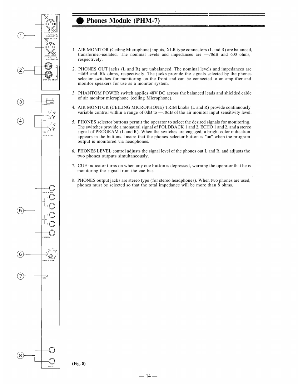Phones module (phm-7) | TP-Link RX-7-248 User Manual | Page 15 / 44