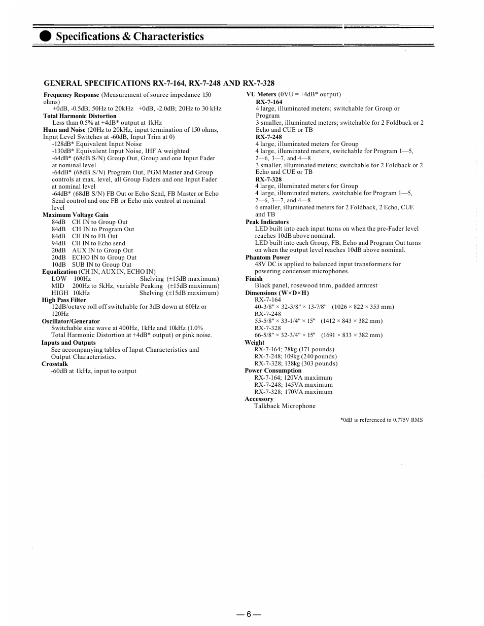 Specifications & characteristics | TP-Link RX-7-248 User Manual | Page 7 / 44
