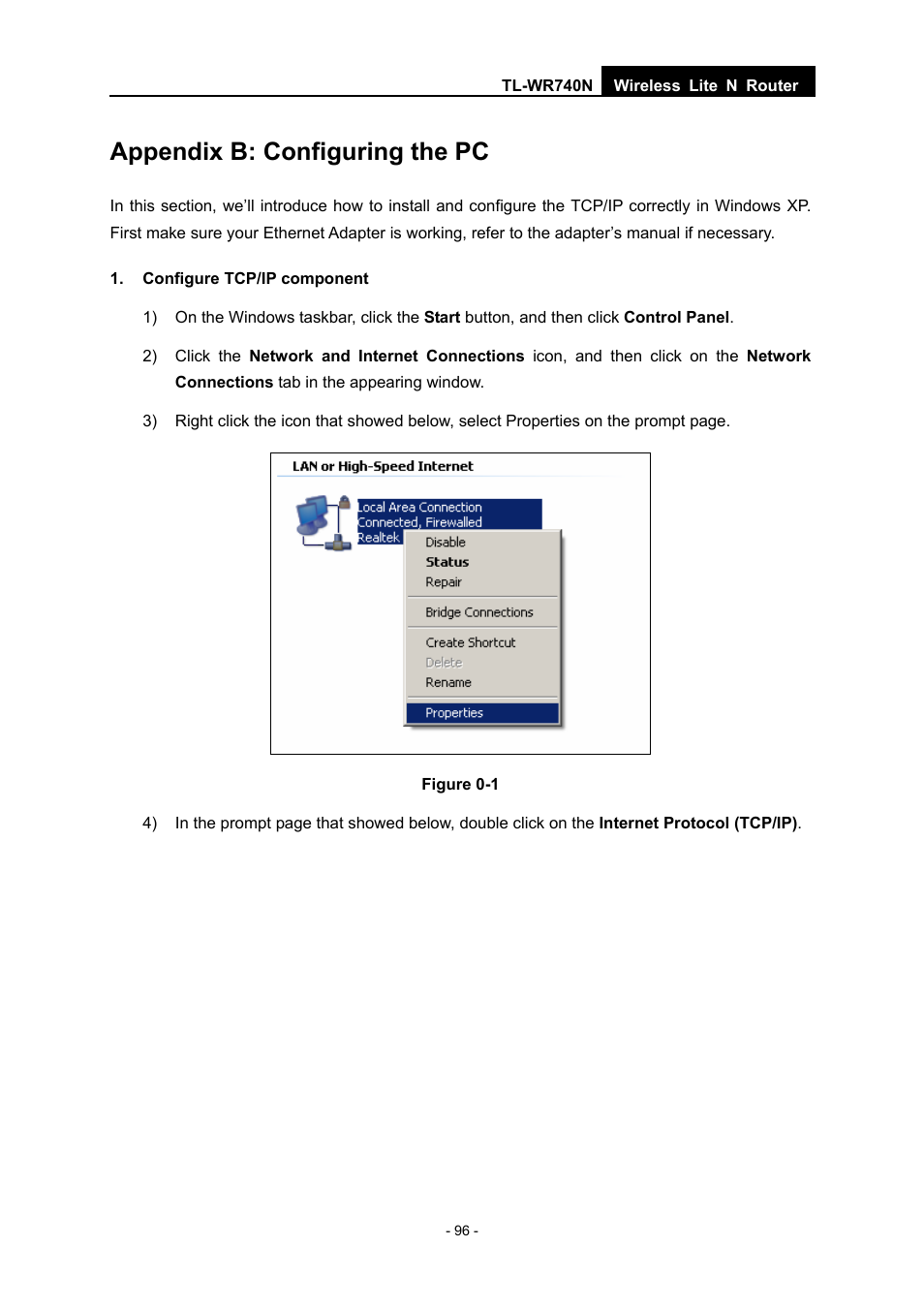 Appendix b: configuring the pc, Please refer to, Appendix b: "configuring the pc | Appendix b: "configuring the | TP-Link TL-WR740N User Manual | Page 103 / 109
