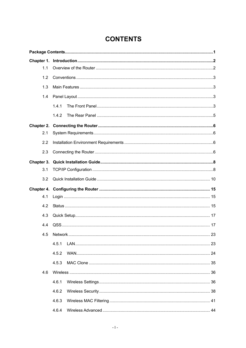 TP-Link TL-WR740N User Manual | Page 5 / 109