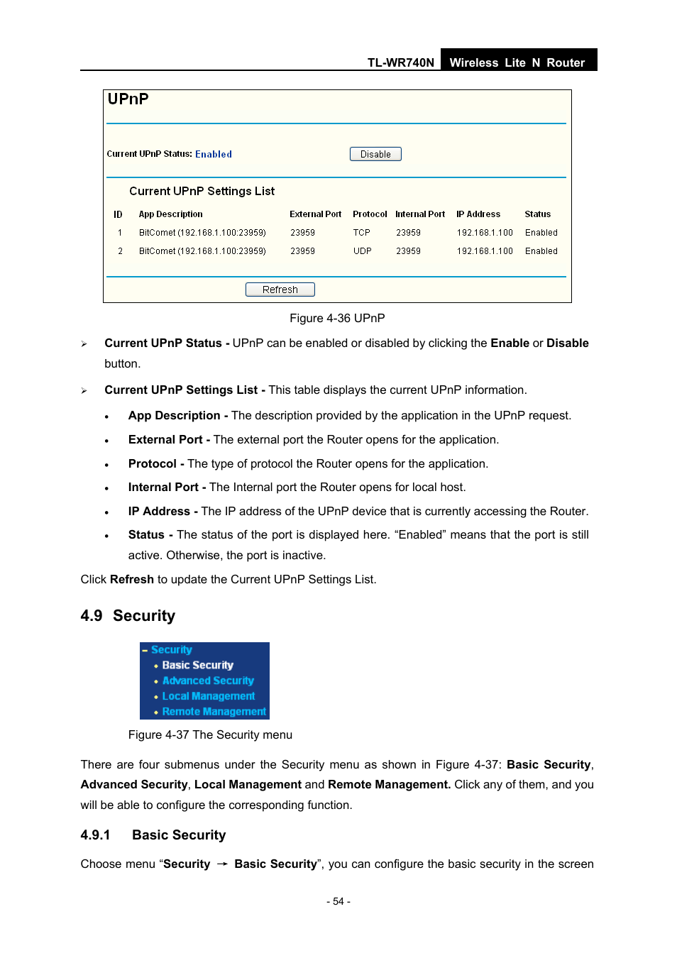 9 security, 1 basic security | TP-Link TL-WR740N User Manual | Page 61 / 109
