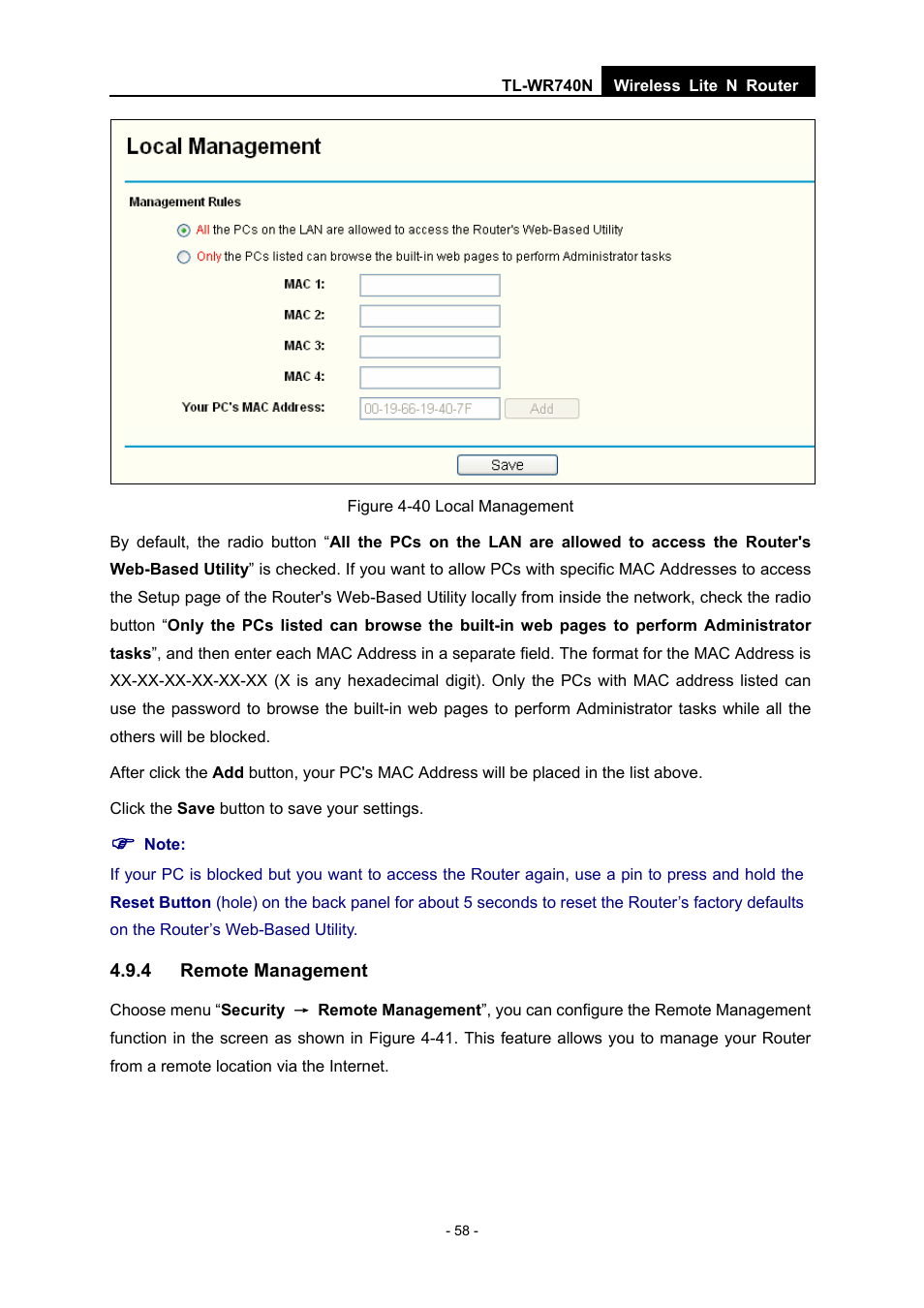 4 remote management | TP-Link TL-WR740N User Manual | Page 65 / 109