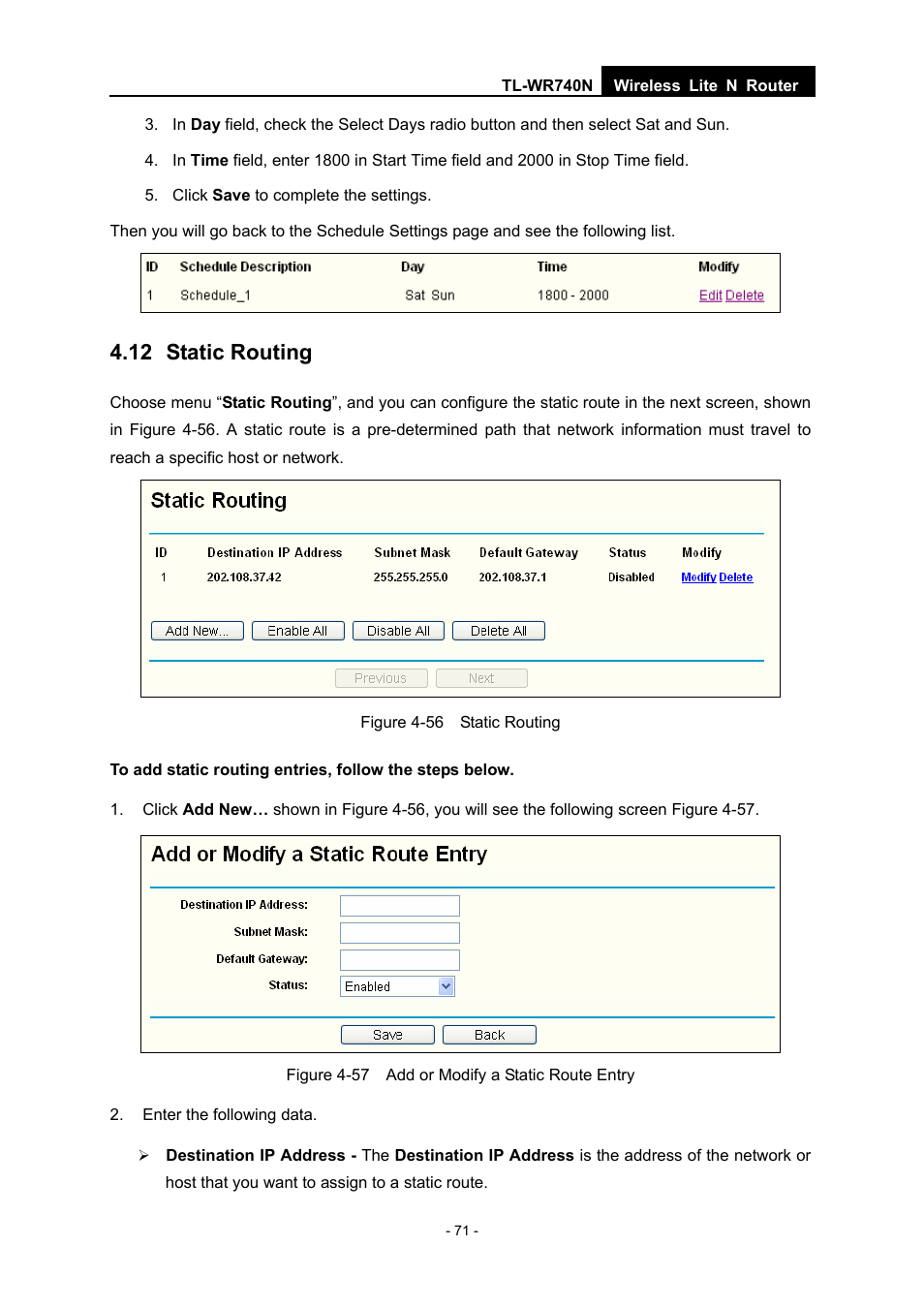 12 static routing | TP-Link TL-WR740N User Manual | Page 78 / 109