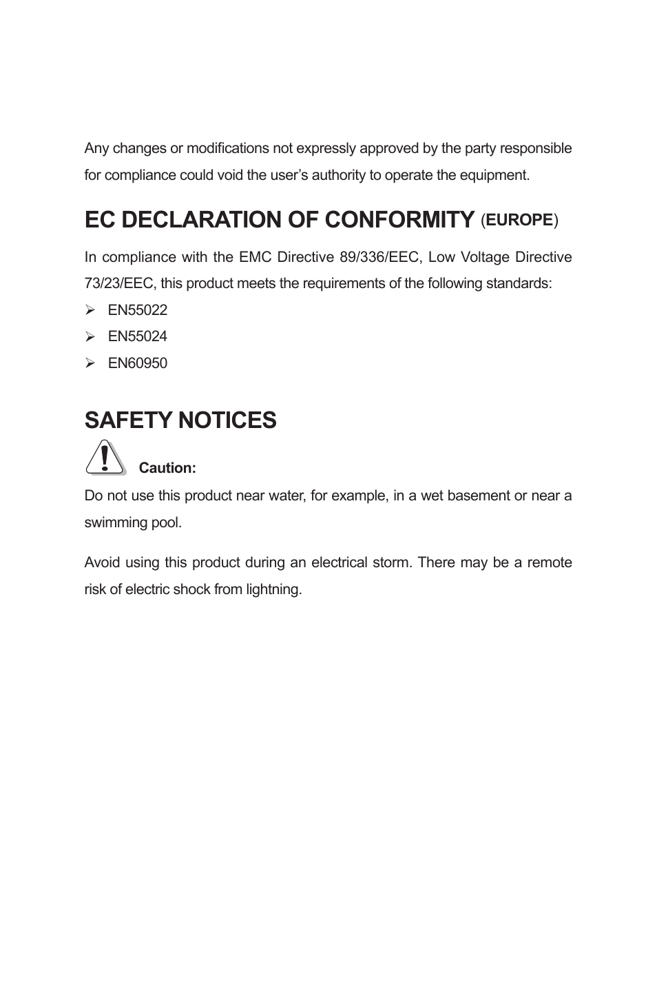 Ec declaration of conformity, Safety notices | TP-Link TL-SL2210WEB User Manual | Page 3 / 75