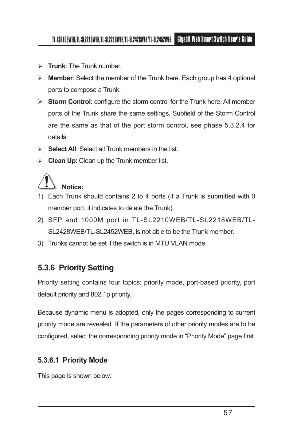 6 priority setting | TP-Link TL-SL2210WEB User Manual | Page 64 / 75