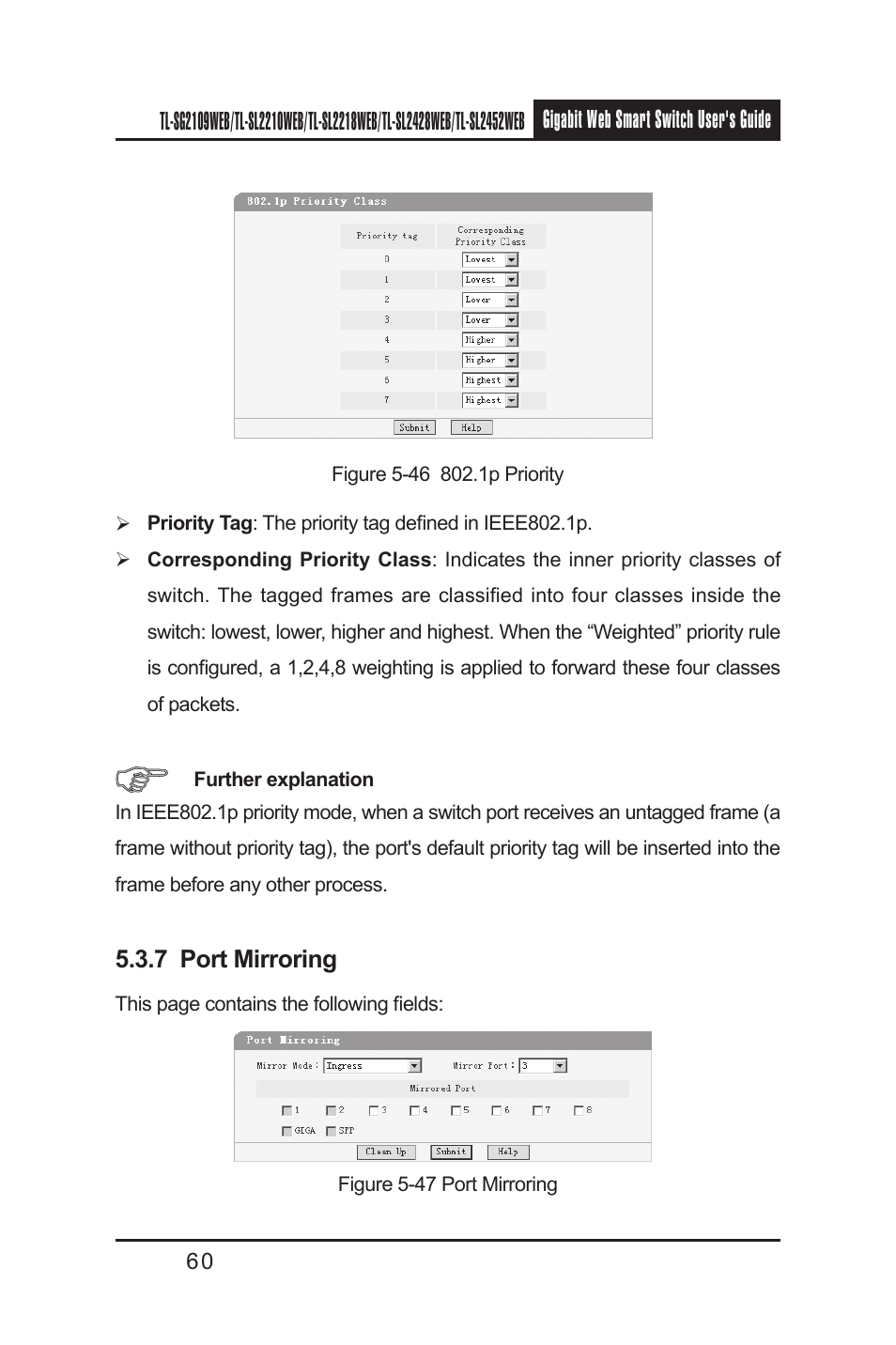 7 port mirroring | TP-Link TL-SL2210WEB User Manual | Page 67 / 75