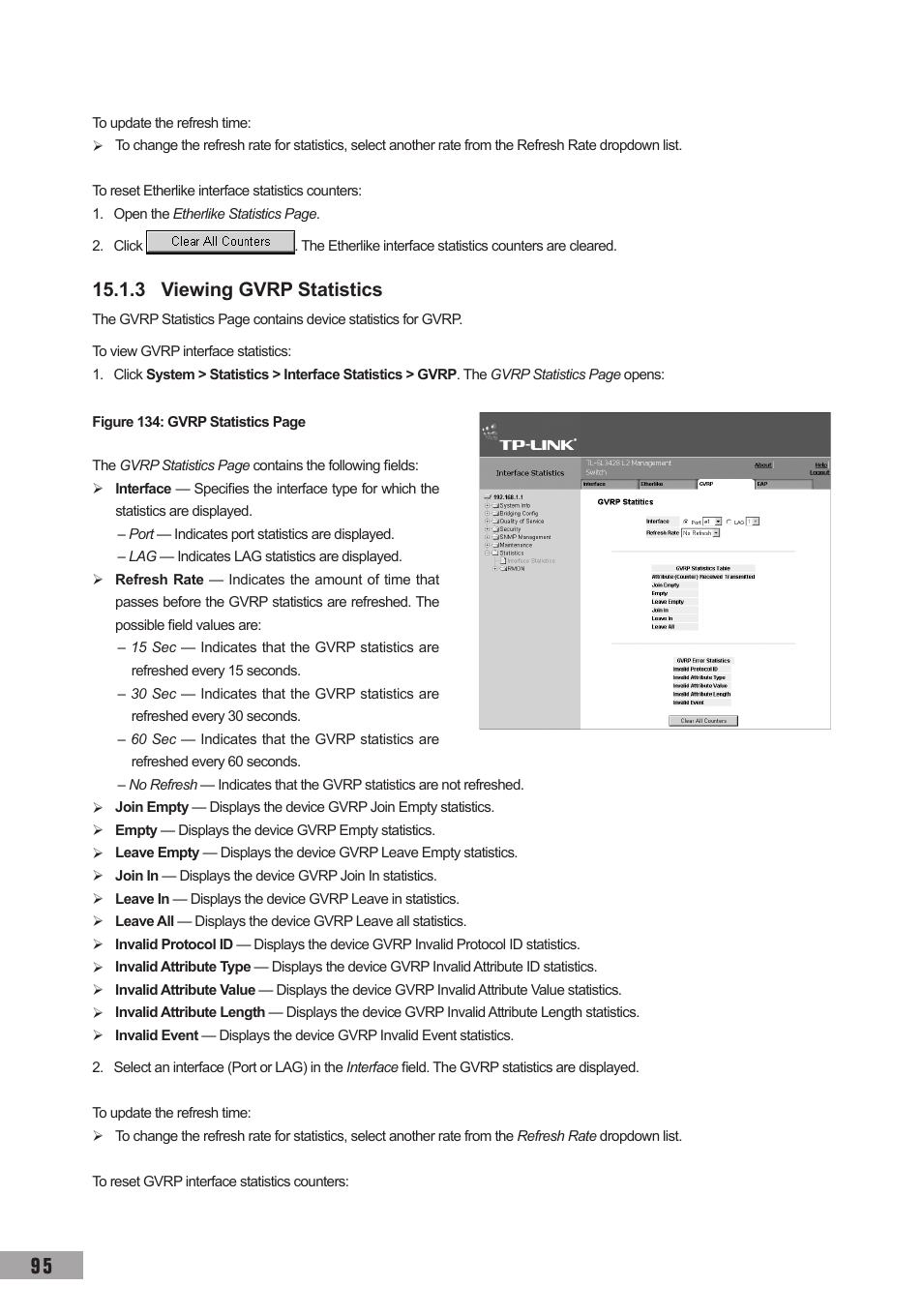 3 viewing gvrp statistics | TP-Link TL-SG3109 User Manual | Page 102 / 120