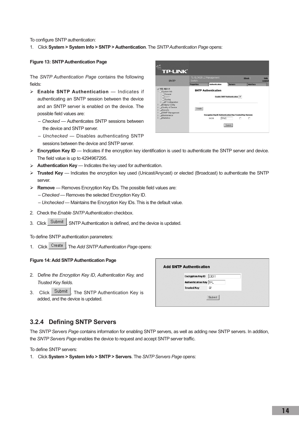 4 defining sntp servers | TP-Link TL-SG3109 User Manual | Page 21 / 120