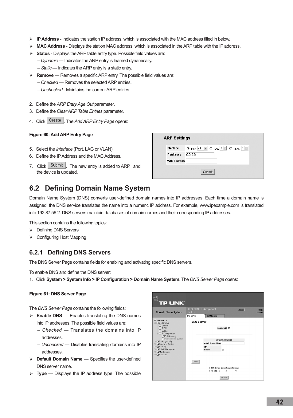 2 defining domain name system, 1 defining dns servers | TP-Link TL-SG3109 User Manual | Page 49 / 120