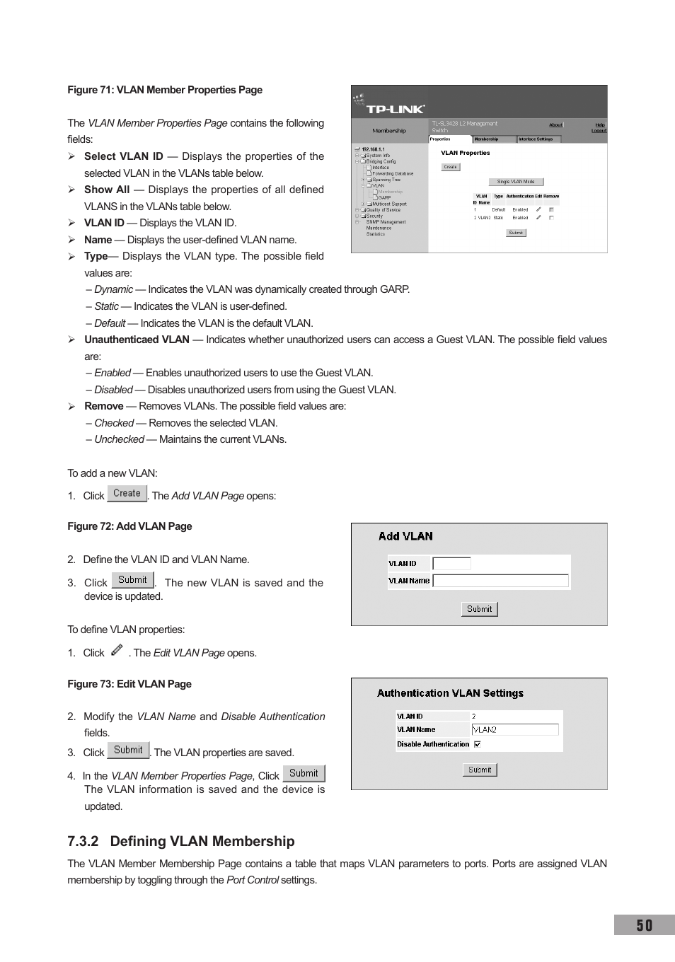 2 defining vlan membership | TP-Link TL-SG3109 User Manual | Page 57 / 120