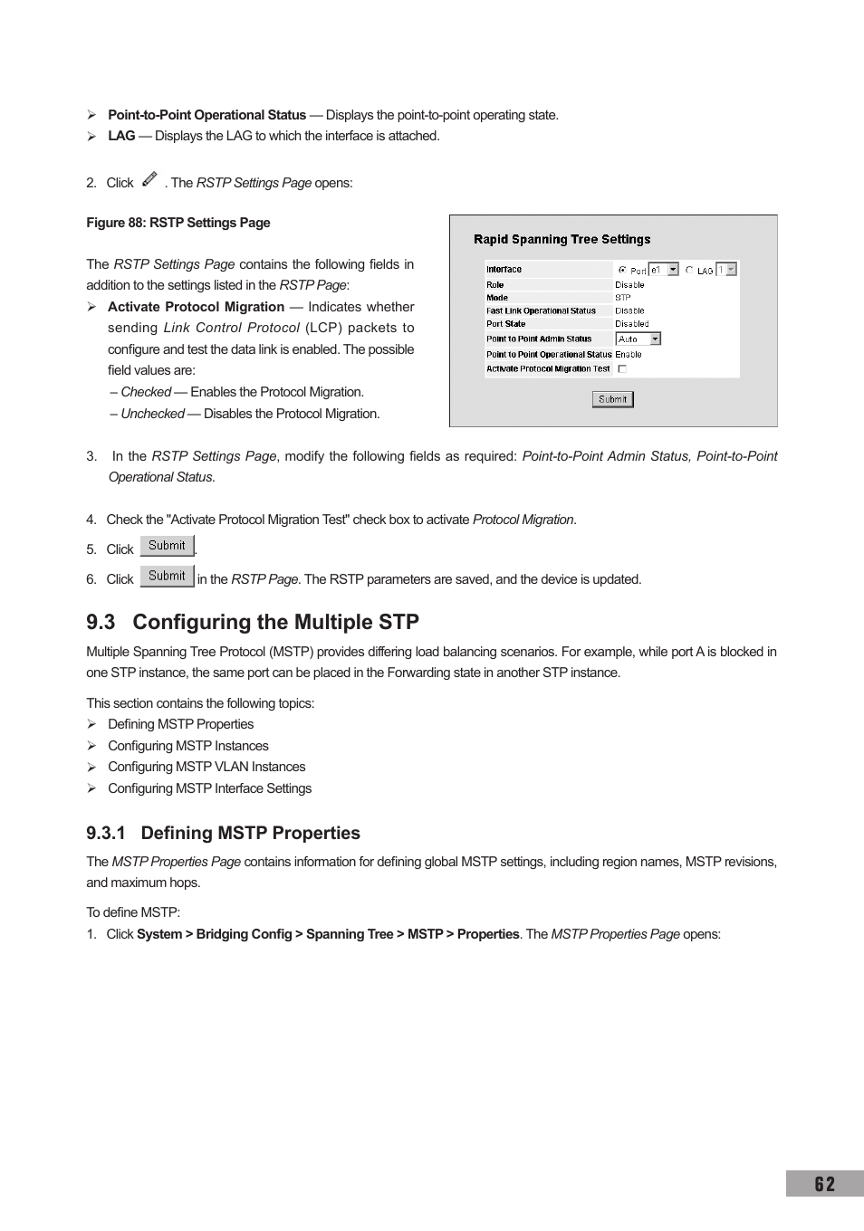 3 configuring the multiple stp, 1 defining mstp properties | TP-Link TL-SG3109 User Manual | Page 69 / 120