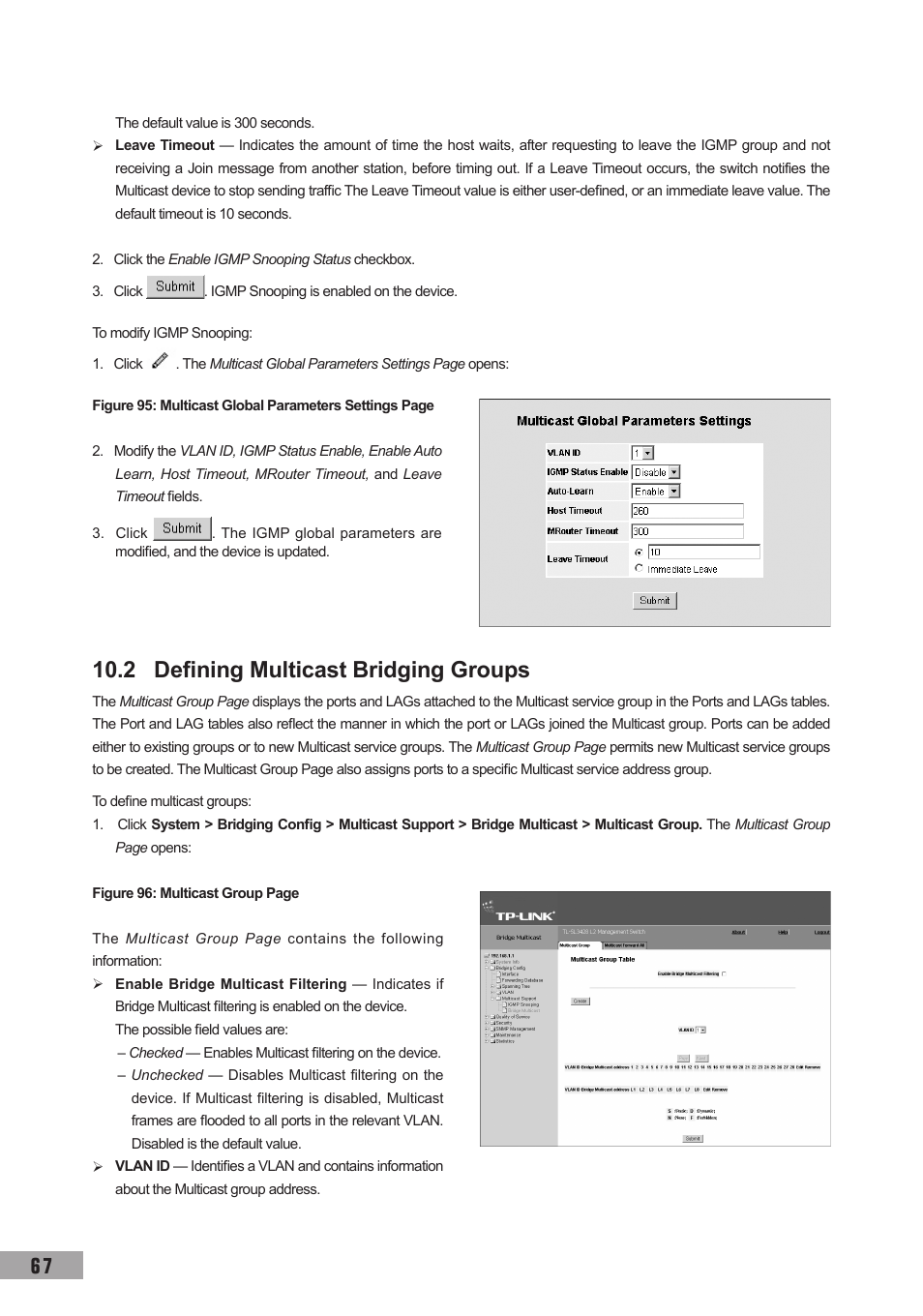 2 defining multicast bridging groups | TP-Link TL-SG3109 User Manual | Page 74 / 120