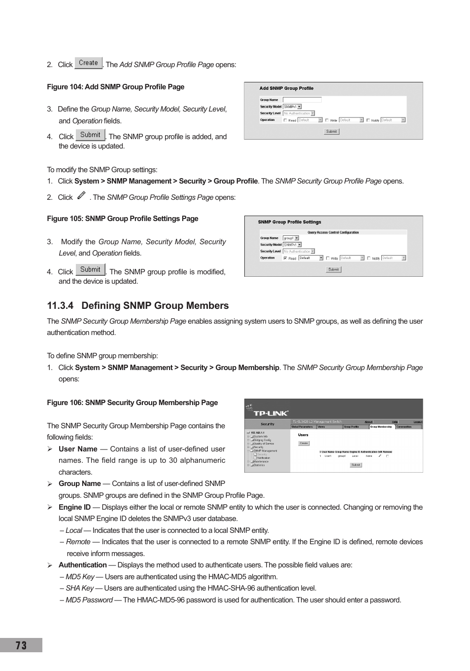 4 defining snmp group members | TP-Link TL-SG3109 User Manual | Page 80 / 120