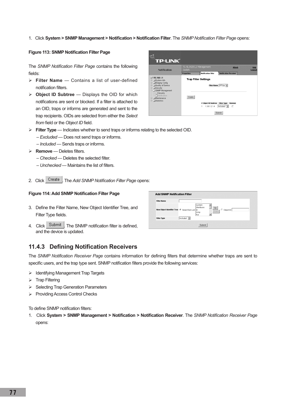 3 defining notification receivers | TP-Link TL-SG3109 User Manual | Page 84 / 120