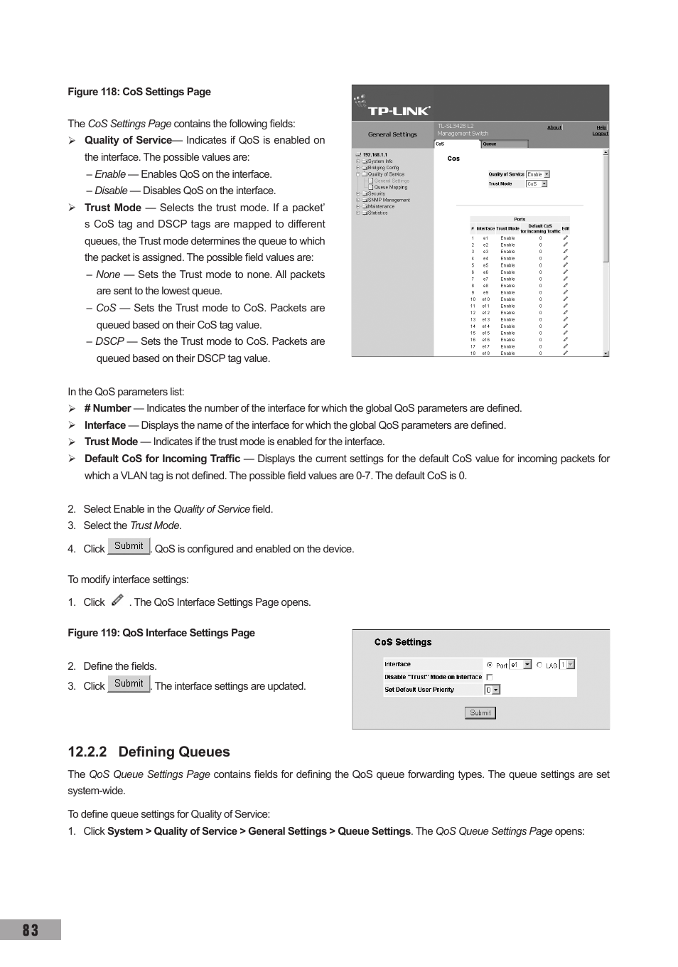 2 defining queues | TP-Link TL-SG3109 User Manual | Page 90 / 120