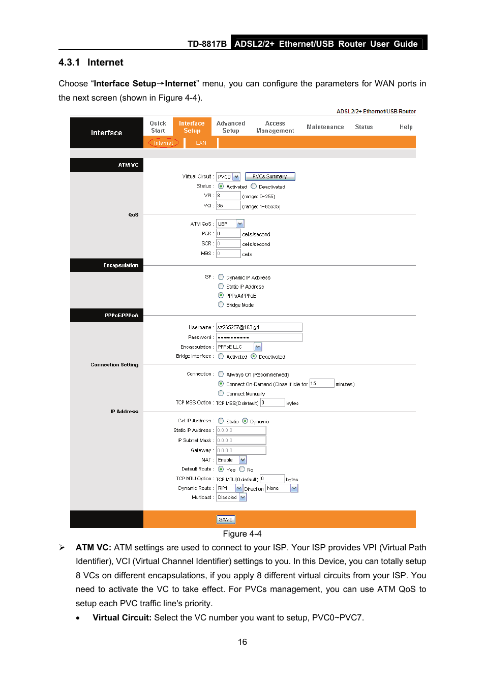 1 internet, Internet | TP-Link ADSL2/2+ ETHERNET/USB ROUTER TD-8817B User Manual | Page 22 / 57