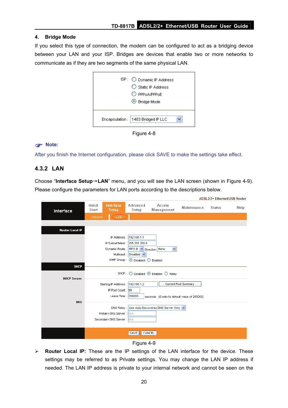2 lan | TP-Link ADSL2/2+ ETHERNET/USB ROUTER TD-8817B User Manual | Page 26 / 57