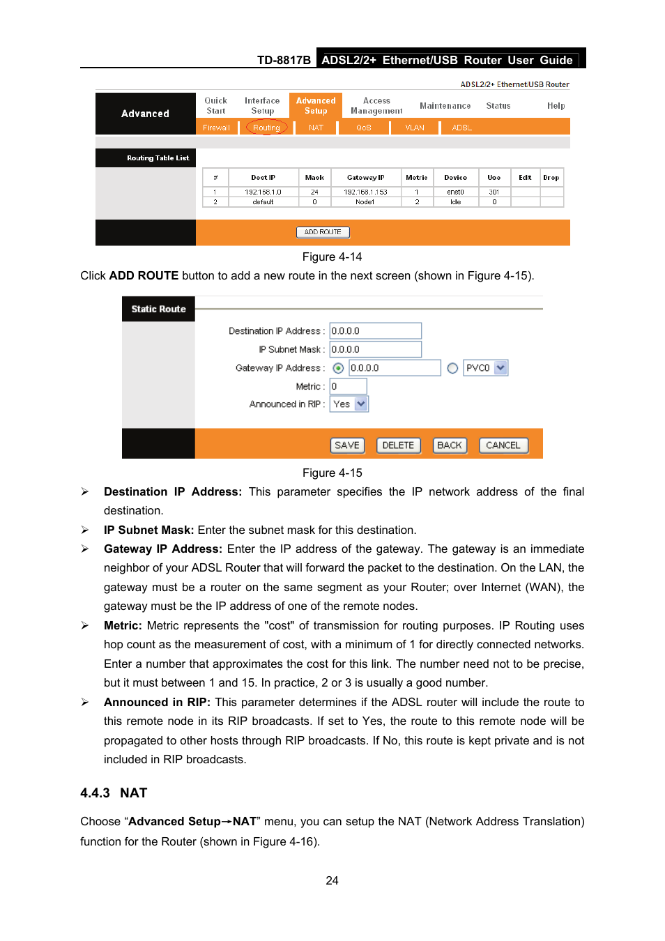 3 nat | TP-Link ADSL2/2+ ETHERNET/USB ROUTER TD-8817B User Manual | Page 30 / 57