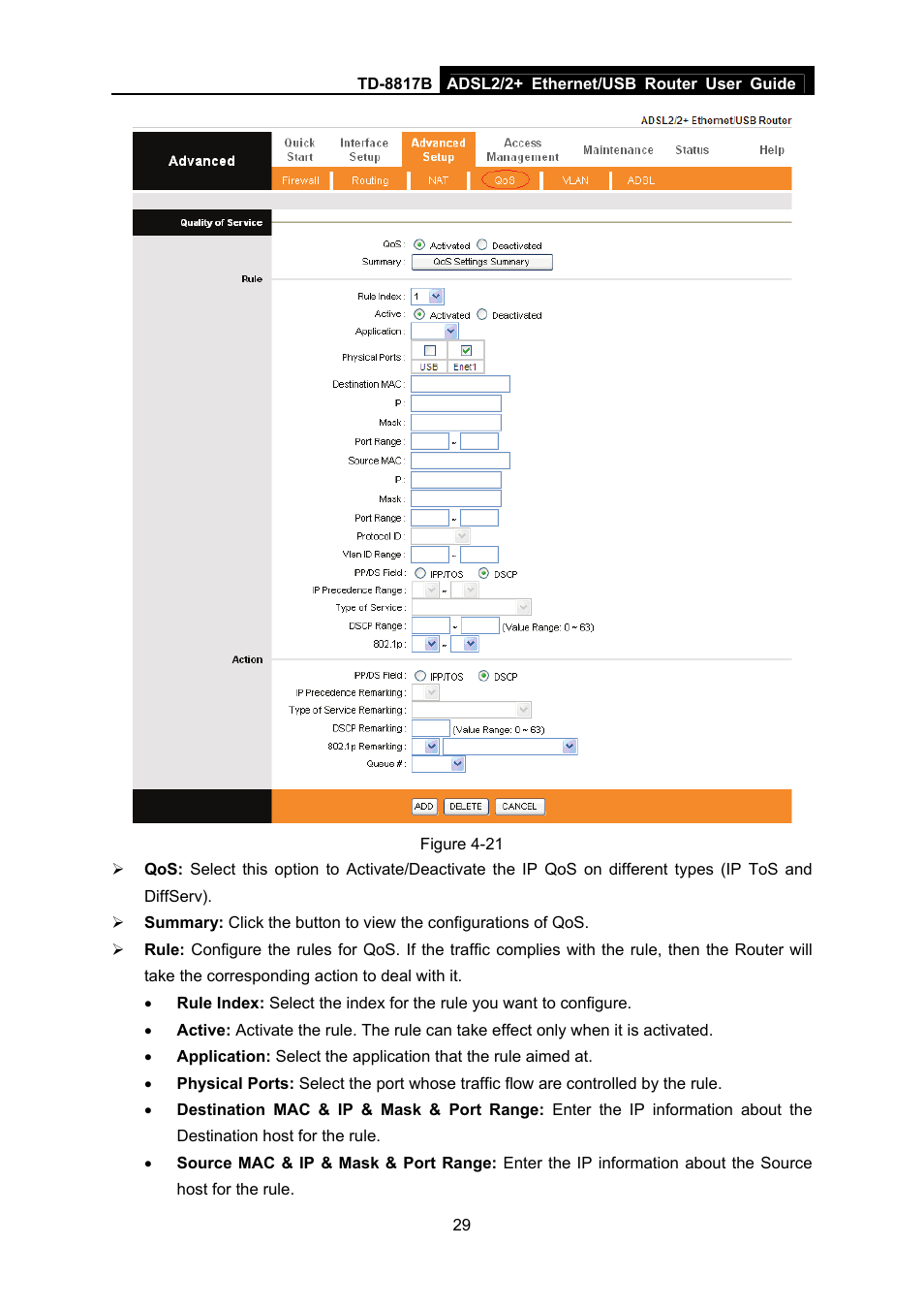 TP-Link ADSL2/2+ ETHERNET/USB ROUTER TD-8817B User Manual | Page 35 / 57