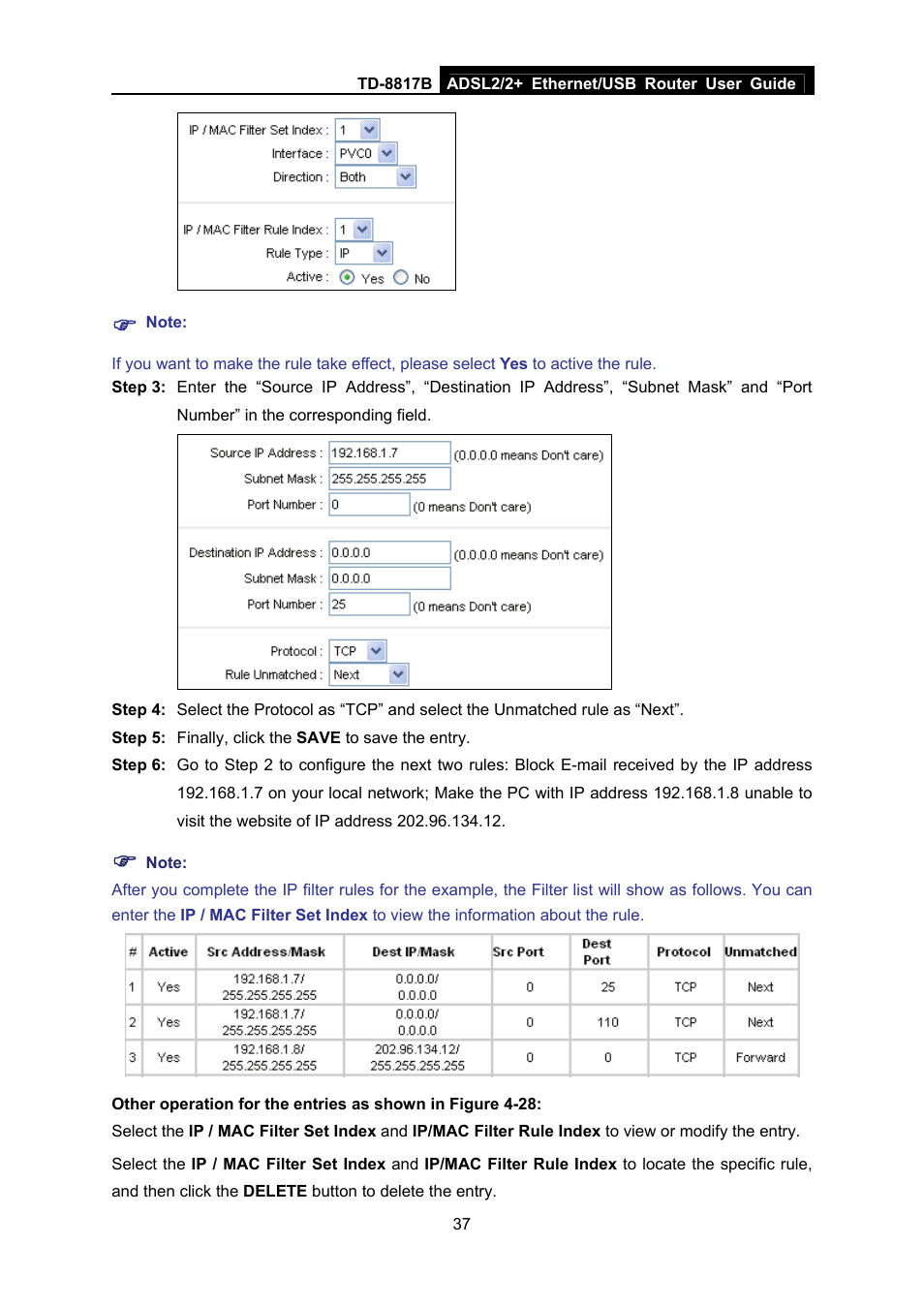 TP-Link ADSL2/2+ ETHERNET/USB ROUTER TD-8817B User Manual | Page 43 / 57