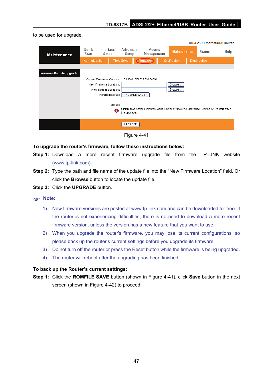 TP-Link ADSL2/2+ ETHERNET/USB ROUTER TD-8817B User Manual | Page 53 / 57