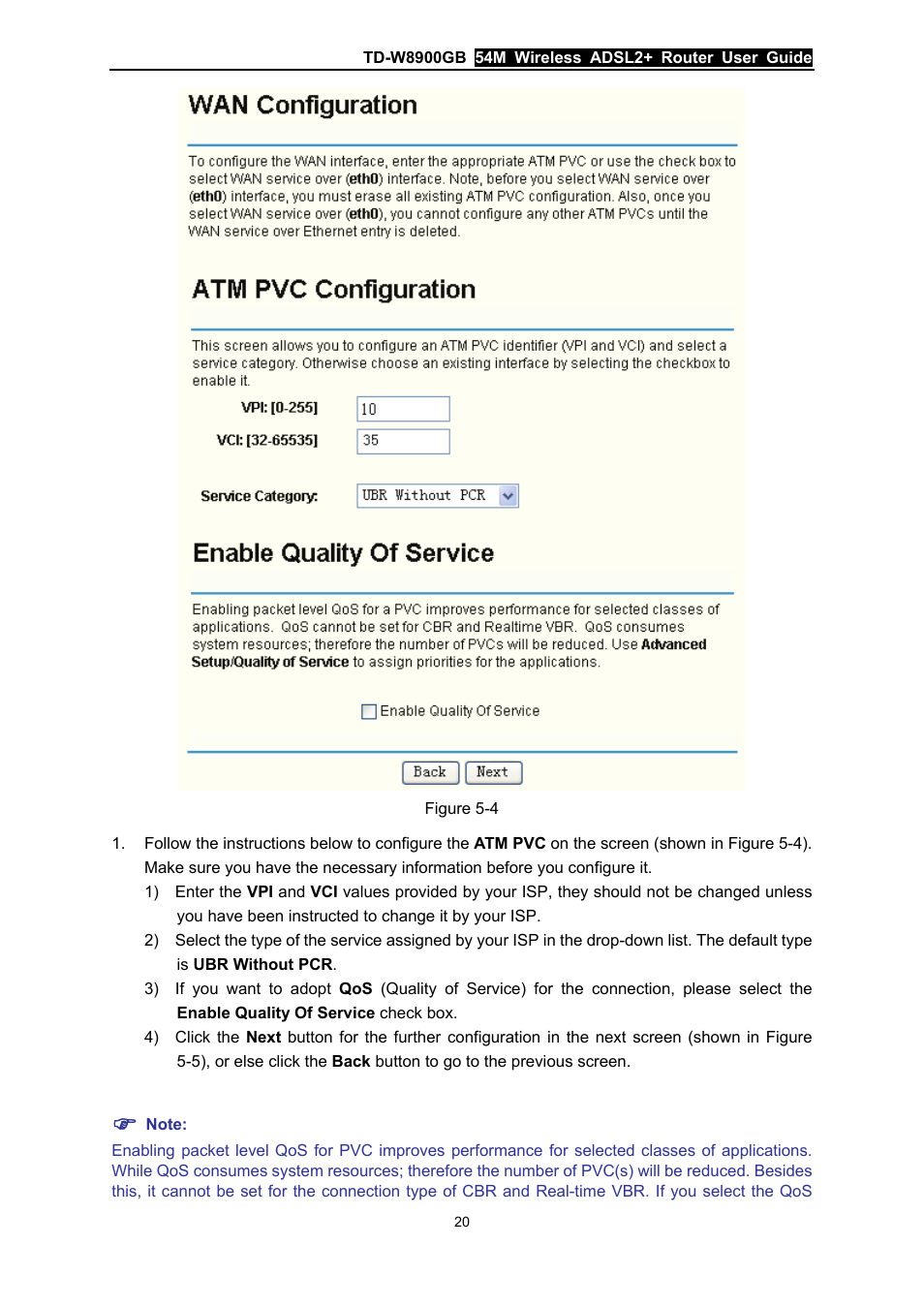 Ace in the next screen (shown in figure, Figure 5-4) | TP-Link TD-W8900GB User Manual | Page 27 / 88