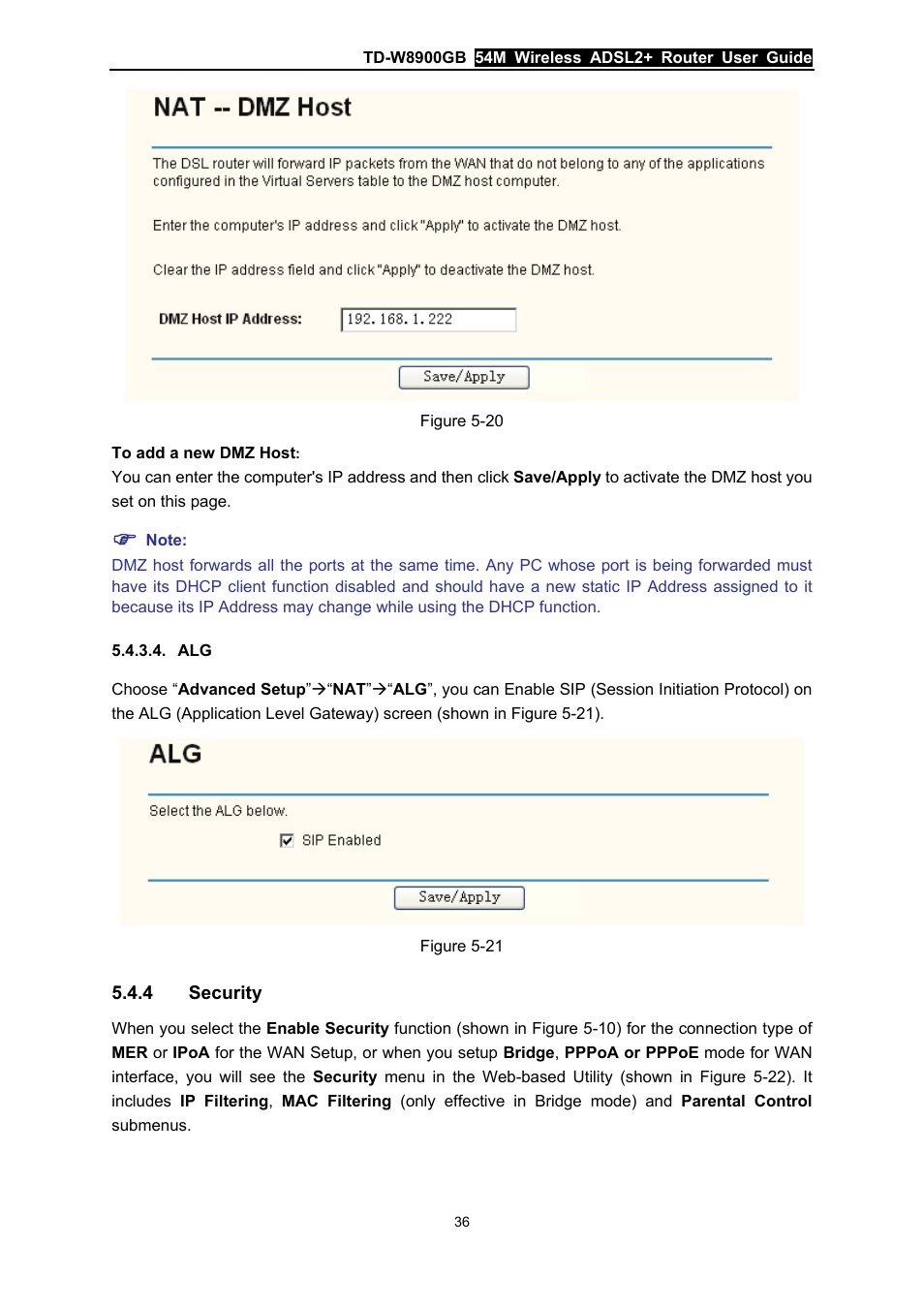 4 security, Security | TP-Link TD-W8900GB User Manual | Page 43 / 88