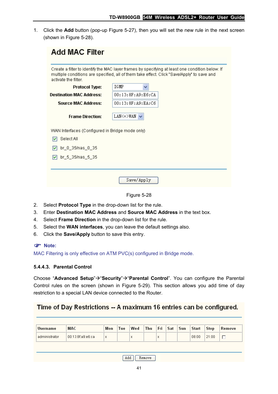 Parental control | TP-Link TD-W8900GB User Manual | Page 48 / 88