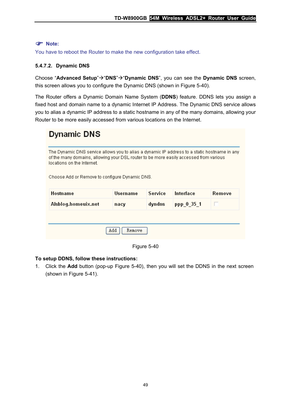 Dynamic dns | TP-Link TD-W8900GB User Manual | Page 56 / 88
