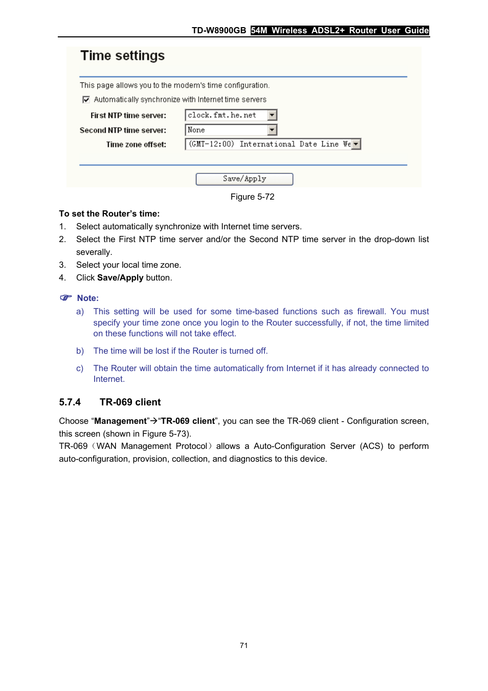 4 tr-069 client, Tr-069 client | TP-Link TD-W8900GB User Manual | Page 78 / 88