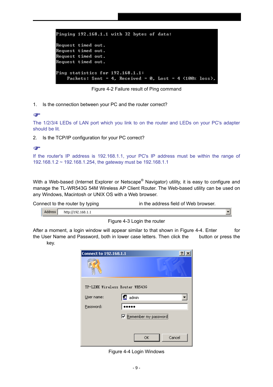 2 quick installation guide, Quick installation guide, Figure 4-2, it means that your pc has not | TP-Link TL-WR543G User Manual | Page 18 / 81