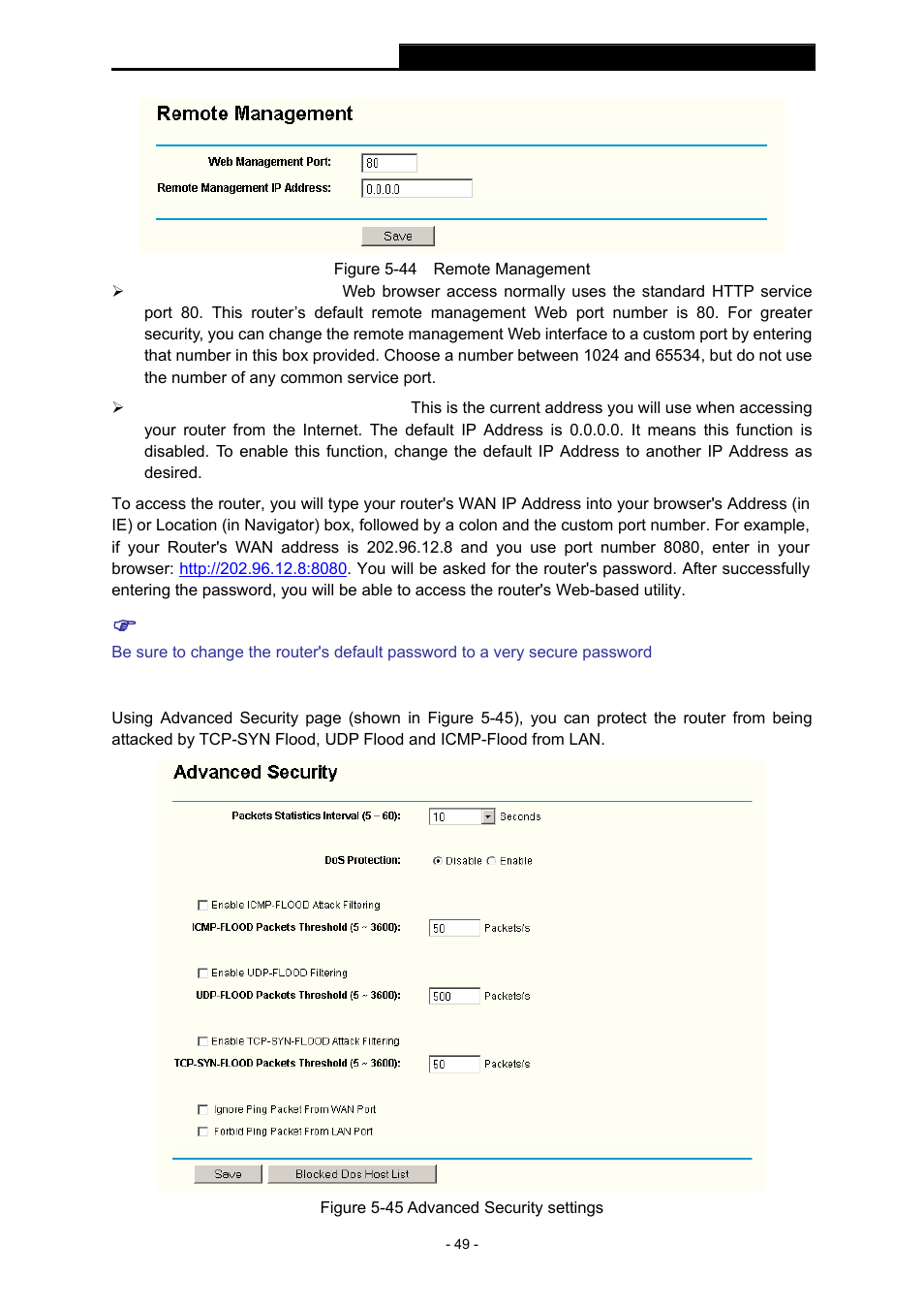 6 advanced security, Advanced security | TP-Link TL-WR543G User Manual | Page 58 / 81