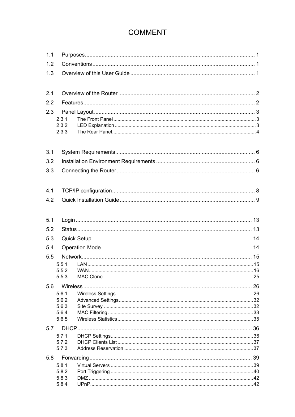 Comment | TP-Link TL-WR543G User Manual | Page 8 / 81