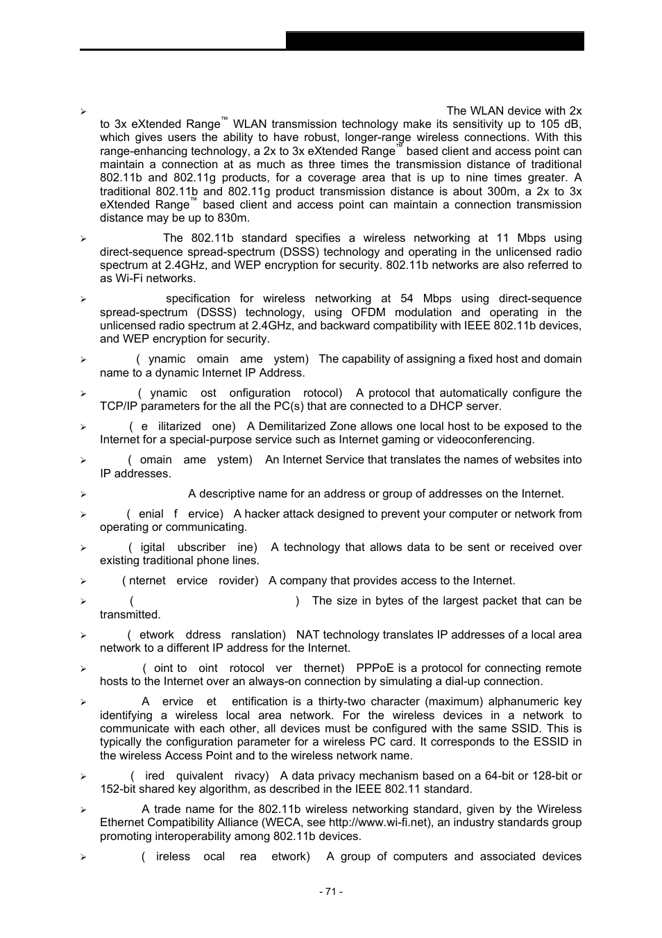 Appendix d: glossary | TP-Link TL-WR543G User Manual | Page 80 / 81